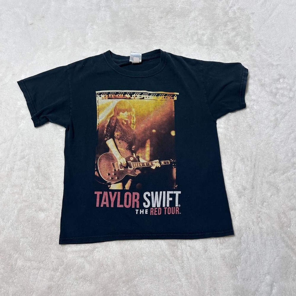 2013‎ Taylor Swift The Red Tour T-Shirt Sz M Youth Black Double Sided Tour